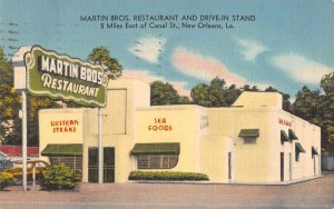 New Orleans Louisiana Martin Bros Restaurant Vintage Postcard AA39784