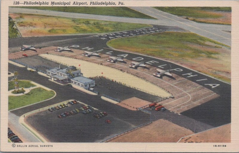 Postcard Philadelphia Municipal Airport Philadelphia PA