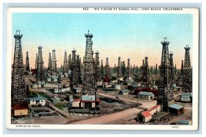 c1910's Oil Fields At Signal Hill Long Beach California CA Huddleston Postcard 