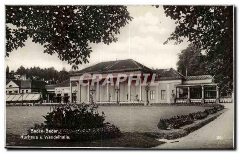 Old Postcard Baden Baden Kurhaus u Wandelhalle