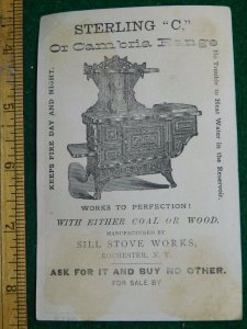 1870s-80s Still Stove Works Stoves & Ranges Dog Begging Victorian Trade Card F35