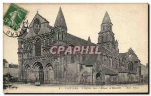 Old Postcard Poitiers L & # 39Eglise Notre Dame La Grande