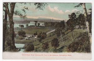 Connecticut River Mt Tom in distance Springfield Massachusetts 1907c postcard