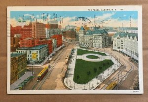 VINTAGE 1926 USED POSTCARD - THE PLAZA, ALBANY NY