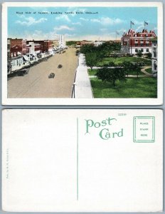 ENID OK WEST SIDE OF SQUARE ANTIQUE POSTCARD