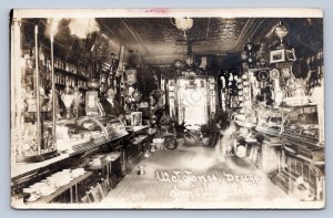 J87/ Smithfield Ohio RPPC Postcard c1910 Interior W.J. Jones Drug Store 763