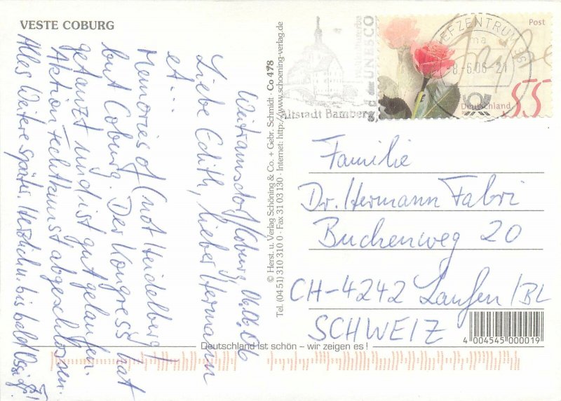 Postcard Europe Germany Veste Coburg multi view clocktower 