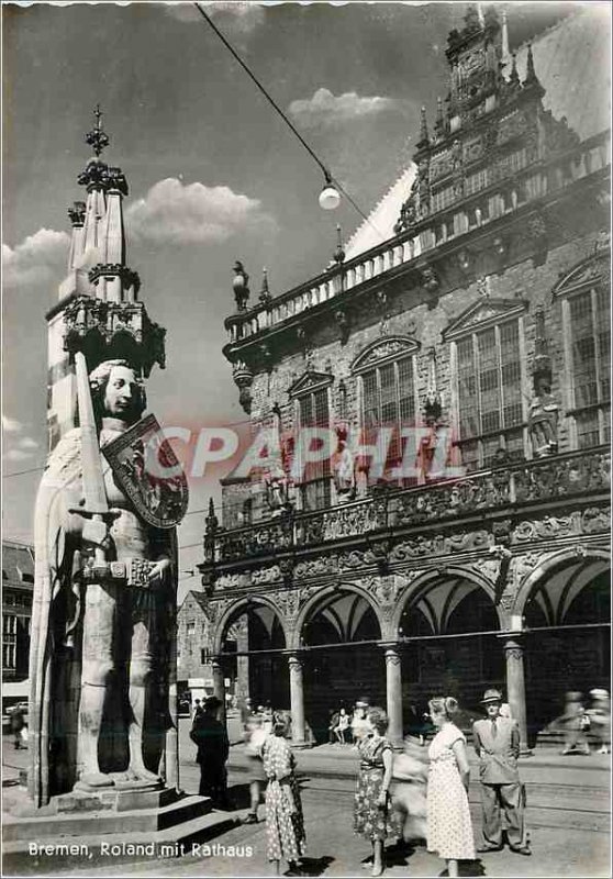 Postcard Modern Roland Bremen mit Rathaus