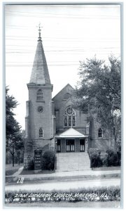 c1950's Zion Lutheran Church Marengo Illinois IL RPPC Photo Vintage Postcard