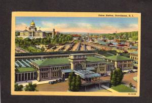 RI Union Station Railroad Train Depot Station  PROVIDENCE RHODE ISLAND Postcard