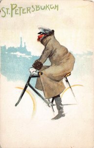 ST. PETERSBURGH RUSSIA BICYCLE POSTCARD (c. 1900)