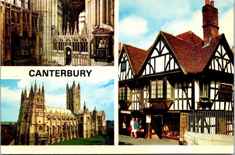 Canterbury Multiview Postcard Printed Ireland UNP Unused VTG Ramsgate Kent 