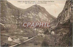 Postcard Old Ussat les Bains (Ariege) Plain Ussat les Bains Villas on Route O...