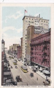 Minnesota Duluth Trolleys On Superior Street East From Fourth Avenue Curteich