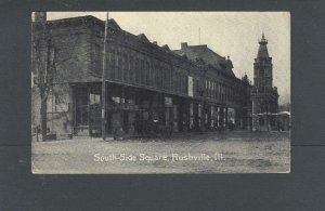 Post Card Real Photo 1908 Rushville IL Southside Square
