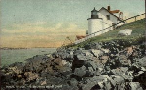Vinalhaven ME Browns Head Lighthouse c1910 Postcard