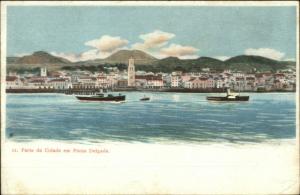 Ponta Delgada Azores Parte da Cidade c1900 Postcard