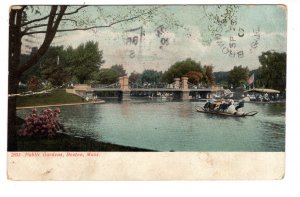 Public Gardens, Boston Massachusetts, Used 1907 Flag Cancel