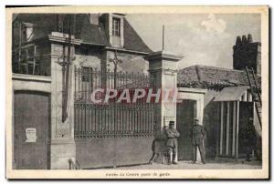 Postcard Old Army Barracks entry job center guard