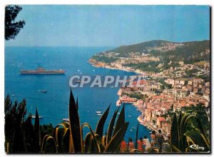 Modern Postcard Villefranche sur Mer Alp Mer bay and Clemenceau