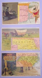 1890s Lot 5 Arbuckle's Coffee US States Locomotive RI NB NC AK PA Trade Cards