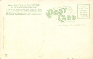 Postcard Birds Eye View of Placerville in El Dorado County, California