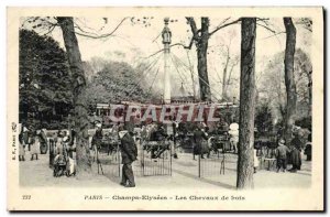 Old Postcard Paris Champs Elysees TOP wooden horses