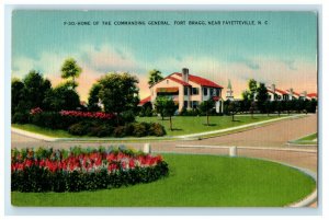 c1940s Home Of The Commanding General, Fort Bragg Near Fayetteville NC Postcard