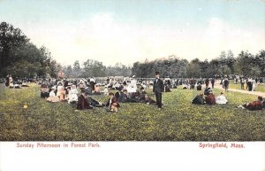 Springfield, MA Massachusetts  FOREST PARK SUNDAY CROWD  ca1900's UDB Postcard