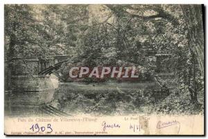 Old Postcard Villeneuve Chateau Park l & # 39Etang