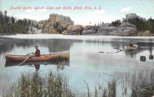 Boating Boulder Rocks Sylvan Lake Hotel Black Hills South Dakota 1909 postcard