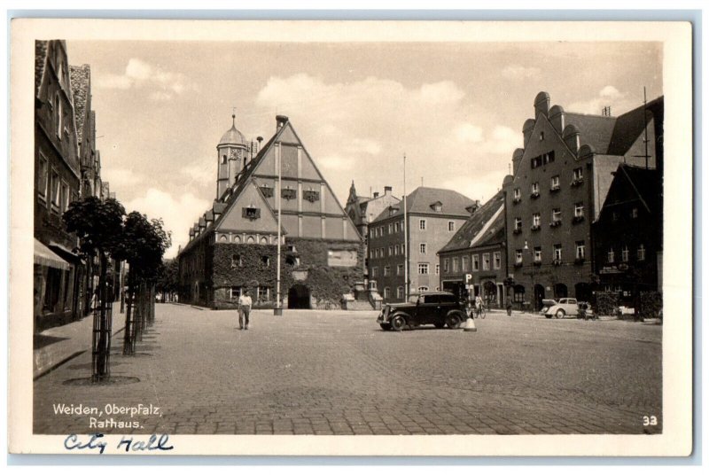 c1940's Weiden in der Oberpfalz City Hall Germany RPPC Photo Postcard