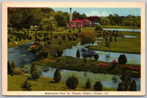 Postcard St. Thomas Ontario c1930s Waterworks Park Elgin County by PECO