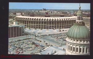 ST. LOUIS CARDINALS BUSCH MEMORIAL STADIUM BASEBALL FIELD VINTAGE POSTCARD MO.