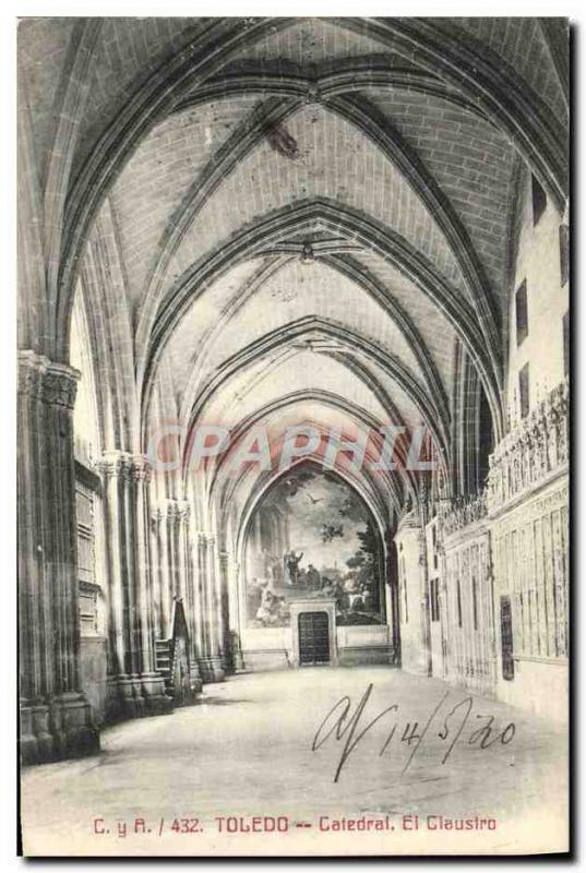 Postcard Old Toledo Cathedral El Claustro