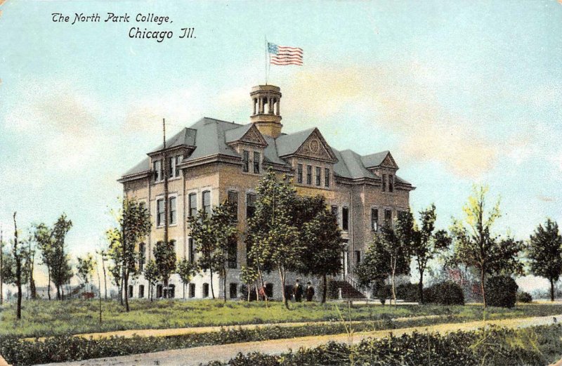 THE NORTH PARK COLLEGE Chicago, IL c1900s Vintage Postcard