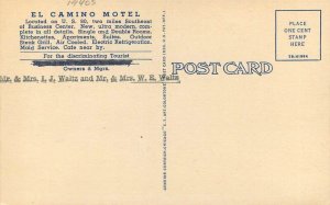 Arizona Tucson El Camino Motel roadside Teich linen Postcard 22-8868