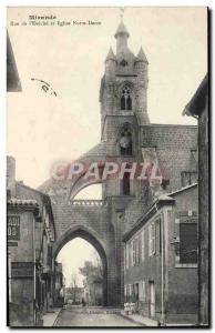 Old Postcard Mirande Street L & # 39Eveche and Church of Our Lady