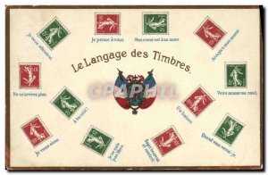 Old Postcard The language of the Sower stamps