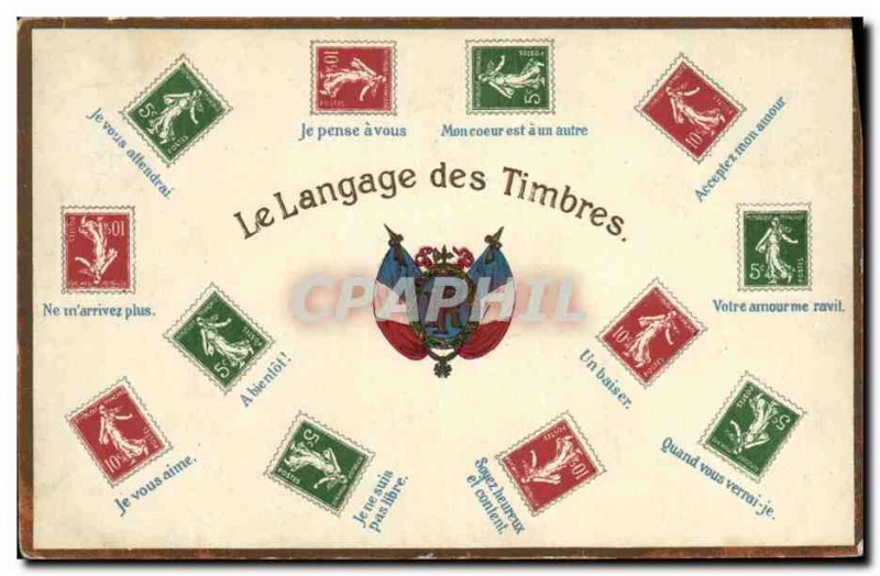 Old Postcard The language of the Sower stamps