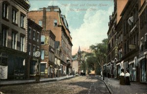 New London Connecticut CT Street Scene Clock 1900s-10s Postcard