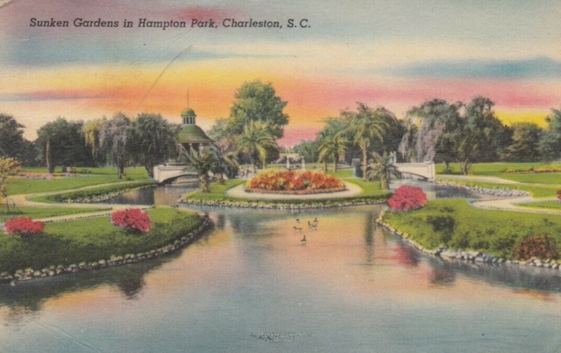 CHARLESTON, South Carolina, 1930-40s; Sunken Gardens in Hampton Park