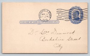 1912 Springfield Botanical Society Meeting Announcement Postcard MA