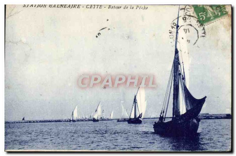 Old Postcard Station Balneaire The Return Of The Fishing Boat