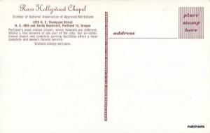 1950s Portland Oregon Ross Hollywood Chapel Crocker postcard 681