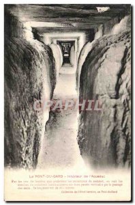 Old Postcard The Pont du Gard aqueduct of the Interieur