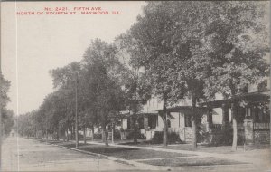 Postcard No 2421 Fifth Ave North of Fourth St Maywood IL