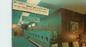 Postcard Norge Laundry & Cleaning Village Laundromat Washing Machines Coin Op