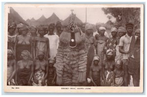 c1940's Gbainey Devil Sierra Leone Vintage Unposted RPPC Photo Postcard