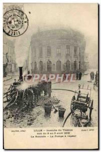 Old Postcard Lille Firemen Fire Night of Theater April 5 to 6, 1903 The rotun...